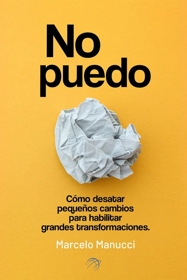 Cover of No puedo: a crumpled ball of pale paper on a yellow background.